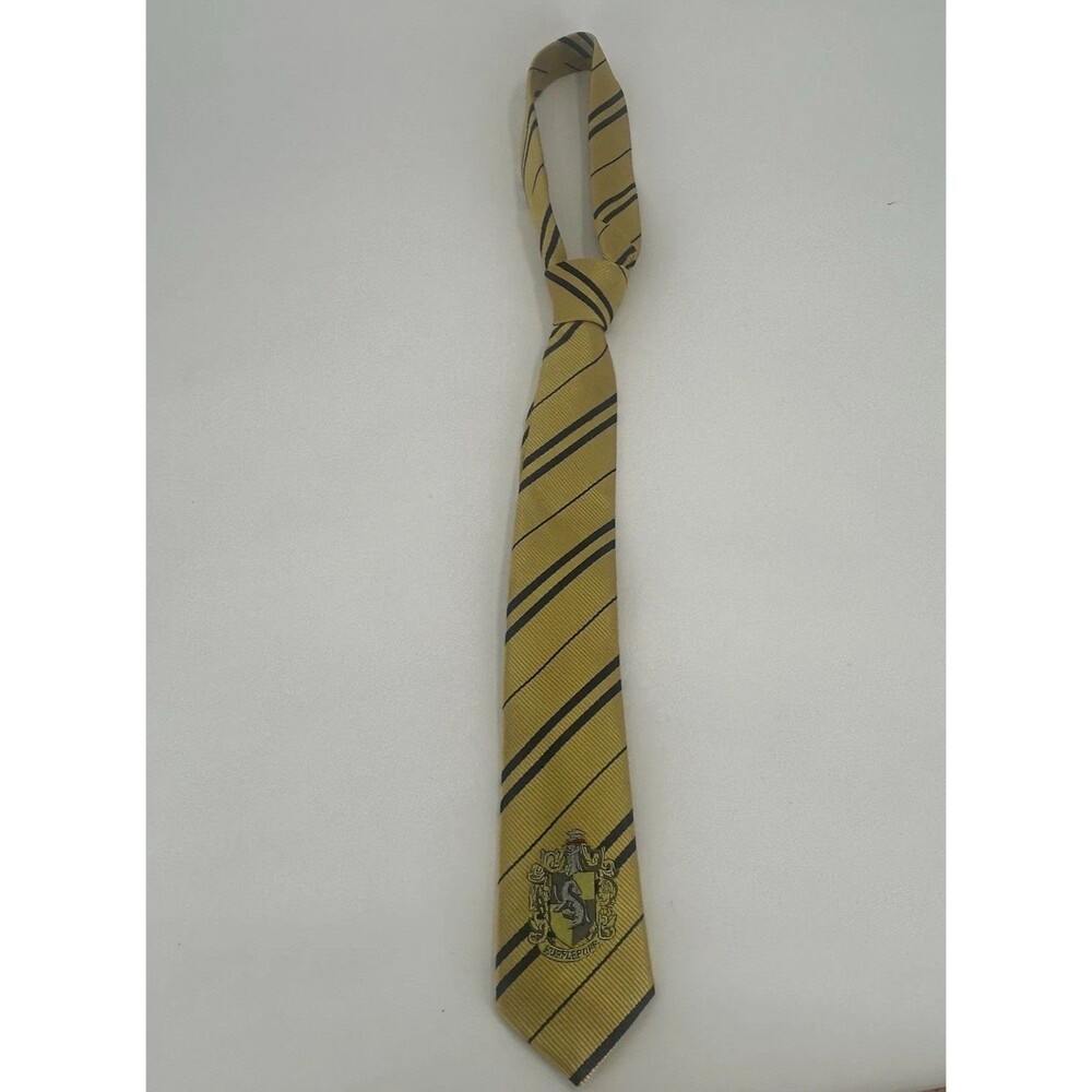 Harry Potter Hufflepuff Necktie Tie Gold And Black Cosplay Magic Mythical